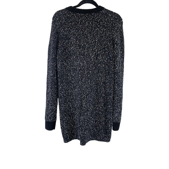 Banana Republic Full Zip Cardigan Sweater Tunic Black White Speckled Womens XL - Picture 6 of 13